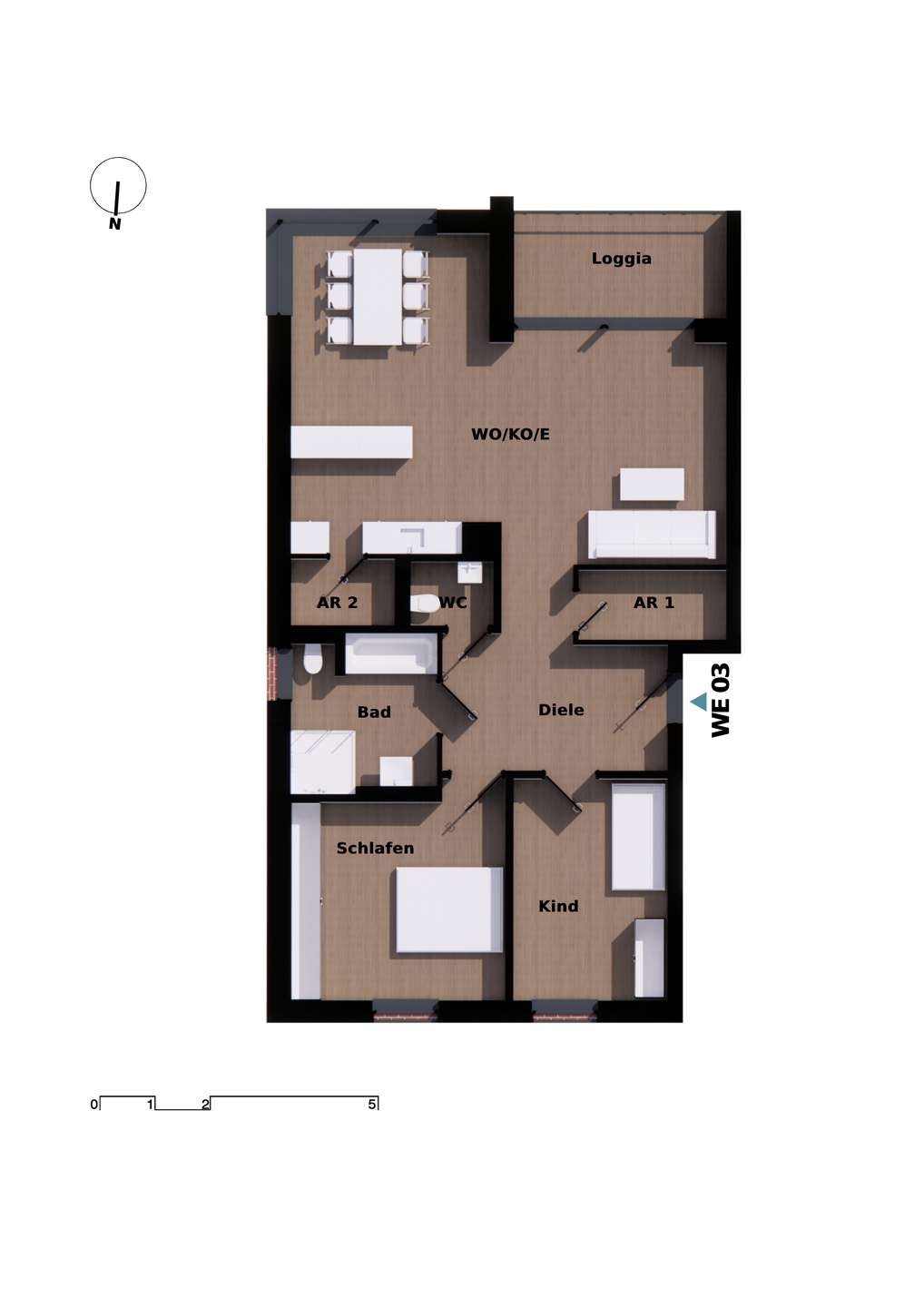 1. Obergeschoss links Wohnung 3